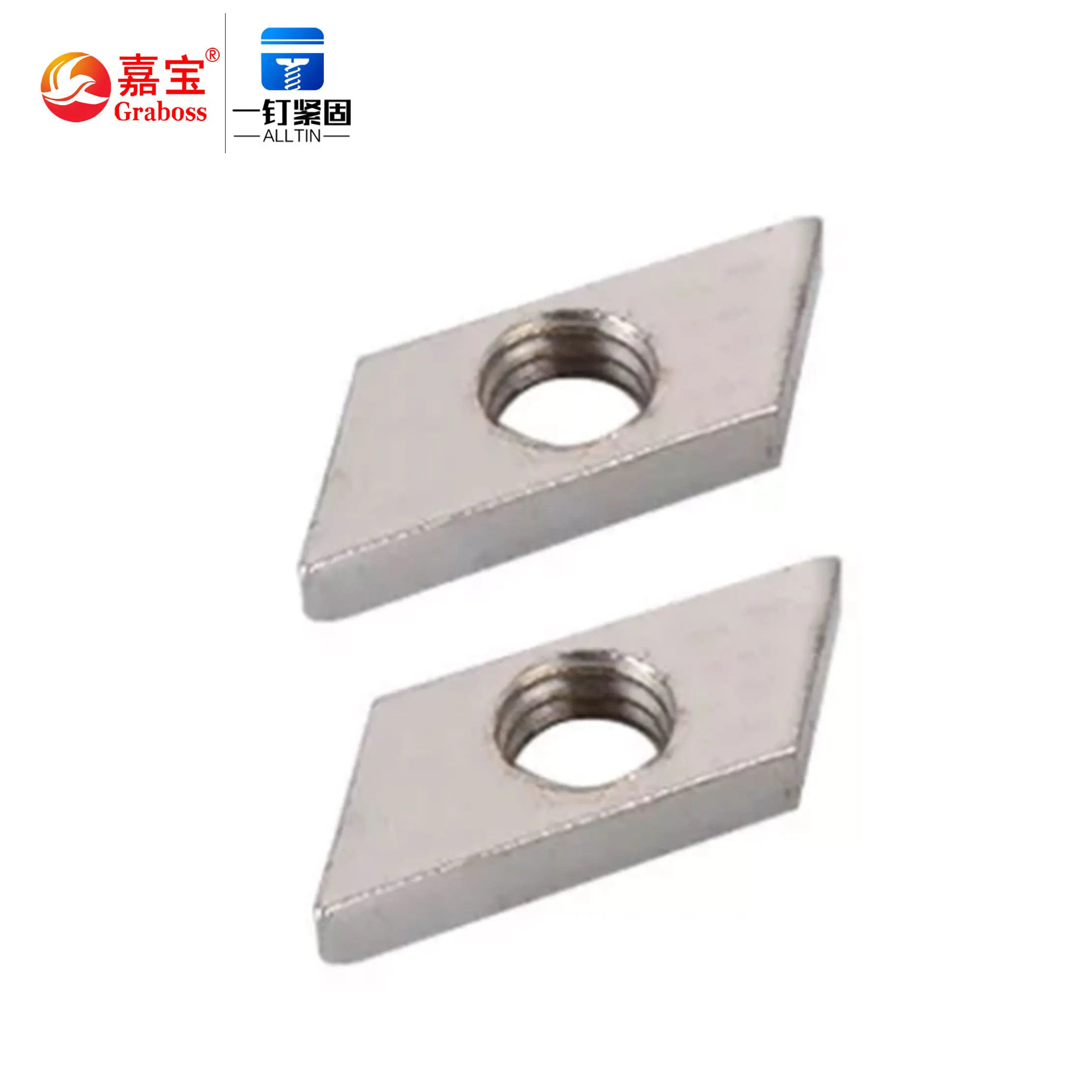 Carbon Steel 4.8 Grade Galvanized Steel Nickel Plated Diamond Connecting Rhombus Nuts