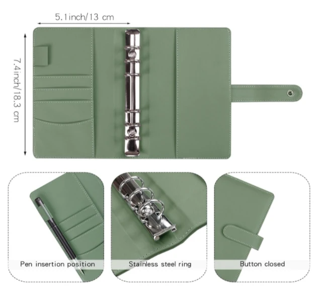 Custom PU Leather Money Saving Binder Personalized Budget Planner for Managing Budgets and Saving Money