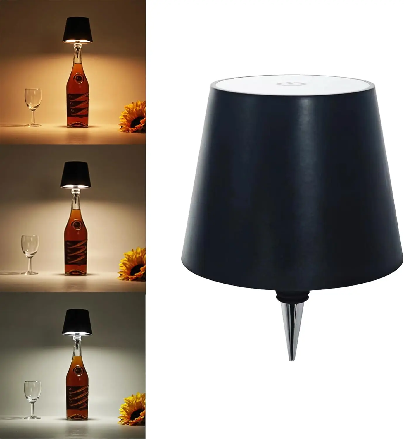 Touch Control Wine Bottle Night Light Rechargeable Led Bedside Lamp Embed Portable Bottle Lights for Livingroom Restaurant Bar