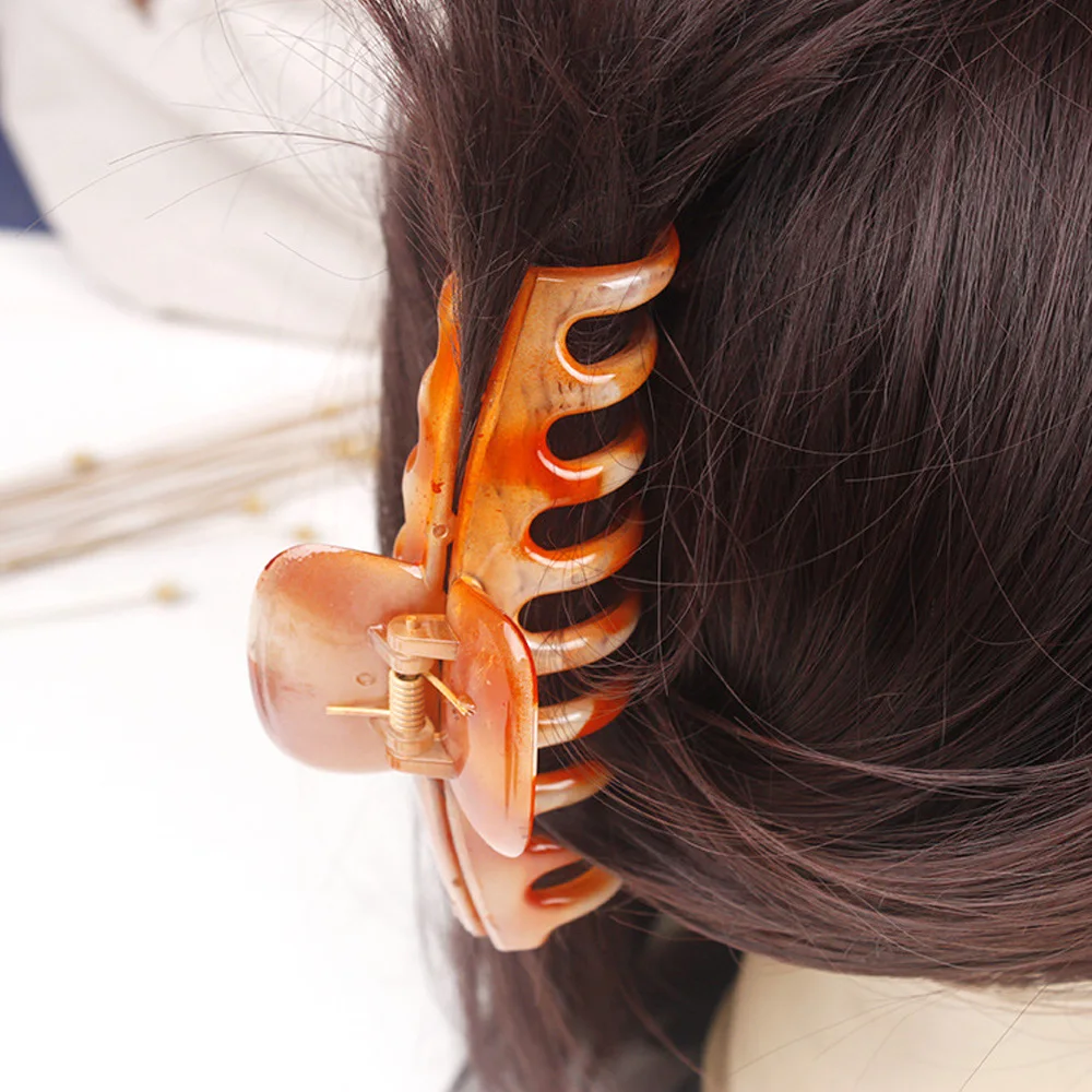 
XQ006 Fashion Hairdressing Large Medium Solid Hair Catch Acrylic Transparency Shower Catch Korean Jaw Clip 