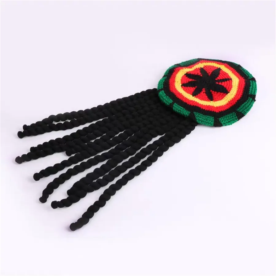 Wholesales Cheap Unisex Fashion Crochet Rasta Hat Custom Rasta Crochet Slouchy Knitted Jamaican Handmade Knit Beret Hats