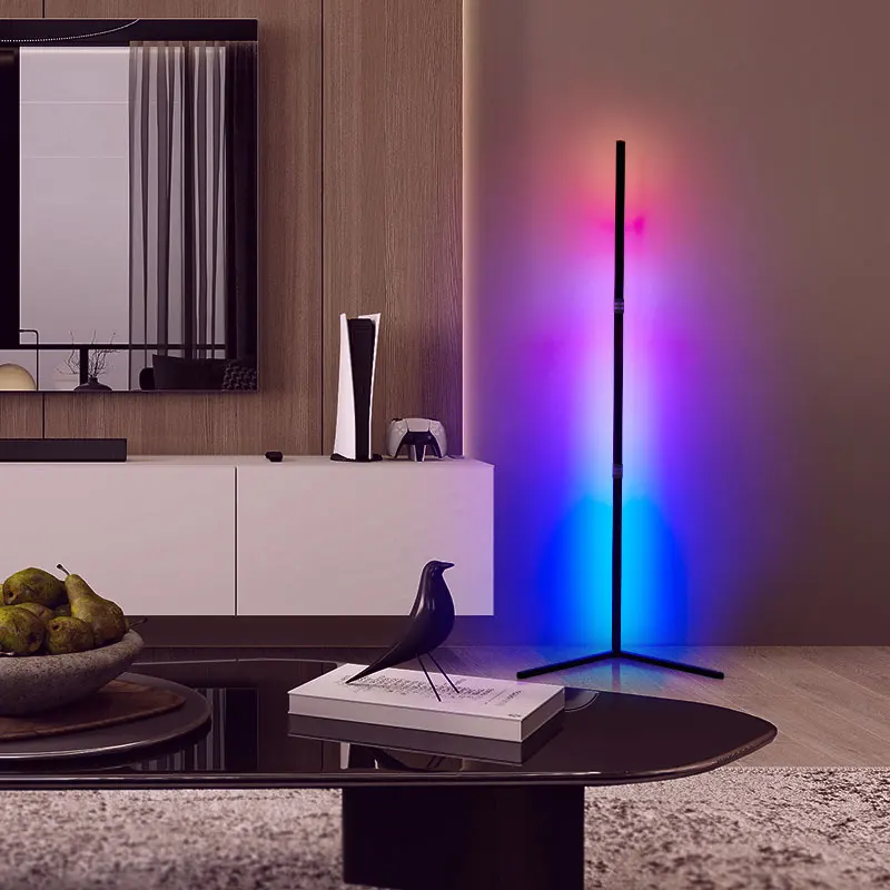 Live Broadcast  Remote Control RGB+W White Magic Color Changing RGB Corner Smart Floor Lamp LED
