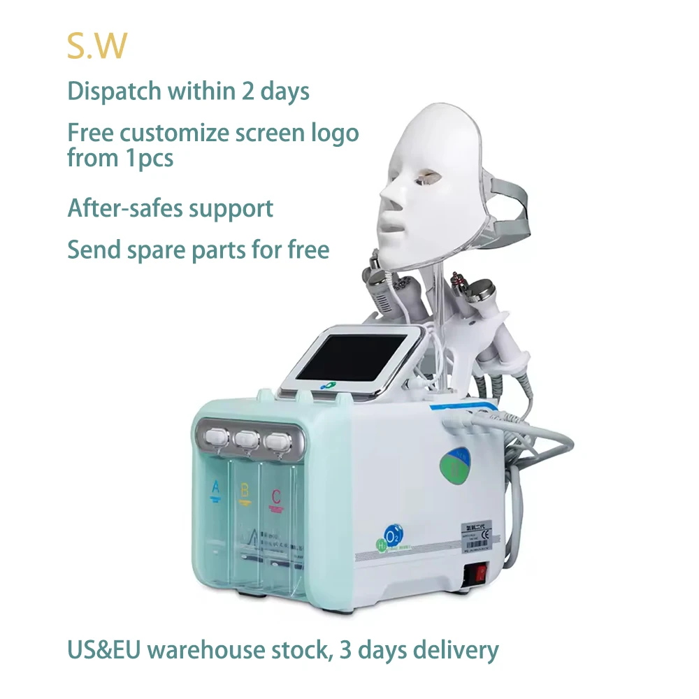 SW.Beauty Machine 2-ого поколения 7-в-1 кислородная струйная пилинг для лица H2O2 Hydra Jet с механическим насосом варианты штепсельной вилки UK/EU/US