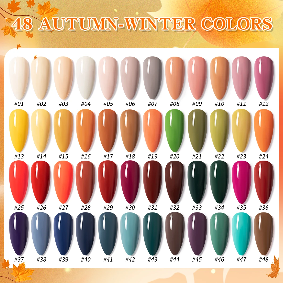 Newest Series Nail Gel Polish Gift Set Odorless 48 Bottles Autumn Winter High Pigment Semi Permanent Resin Nail Gel Varnish