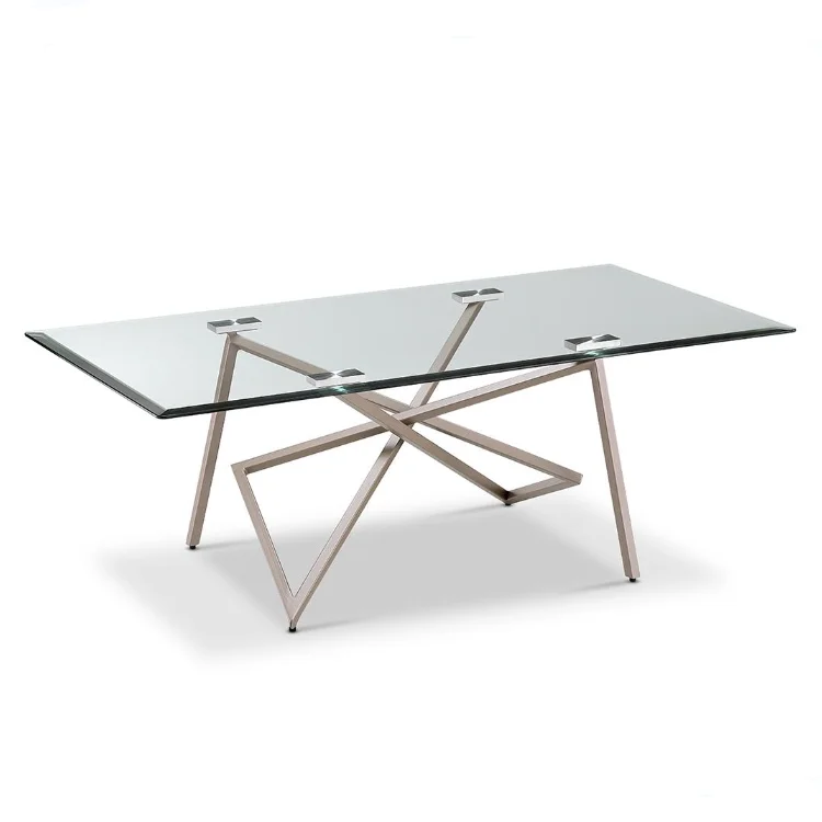 Фабричная мебель для гостиной, металлический стеклянный журнальный столик