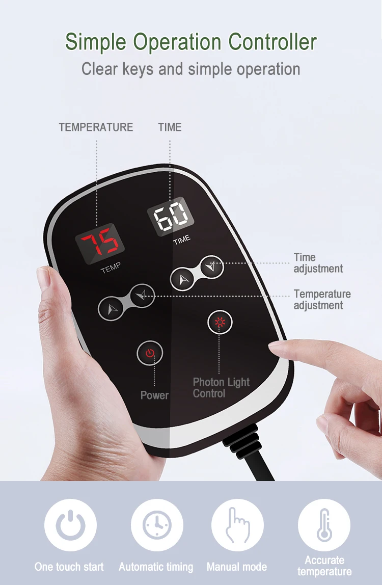 Sauna blanket with tourmaline stones and photon lights for Exercise Recovery, Detoxification, Fat Burning, Slimming body care