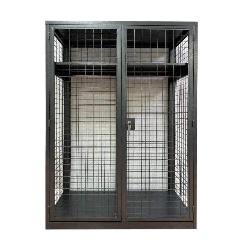 Muti-tier Storage Wire Mesh Locker mesh plate metal cabinet with double door safe box
