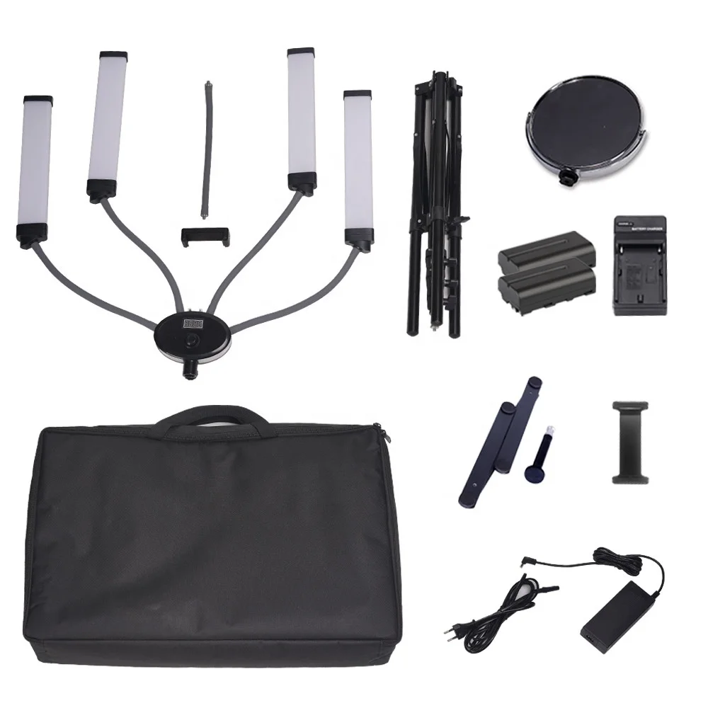professional audio video &amp lighting four arms battery led video light 90W dimmable home use face beauty equipment (new)