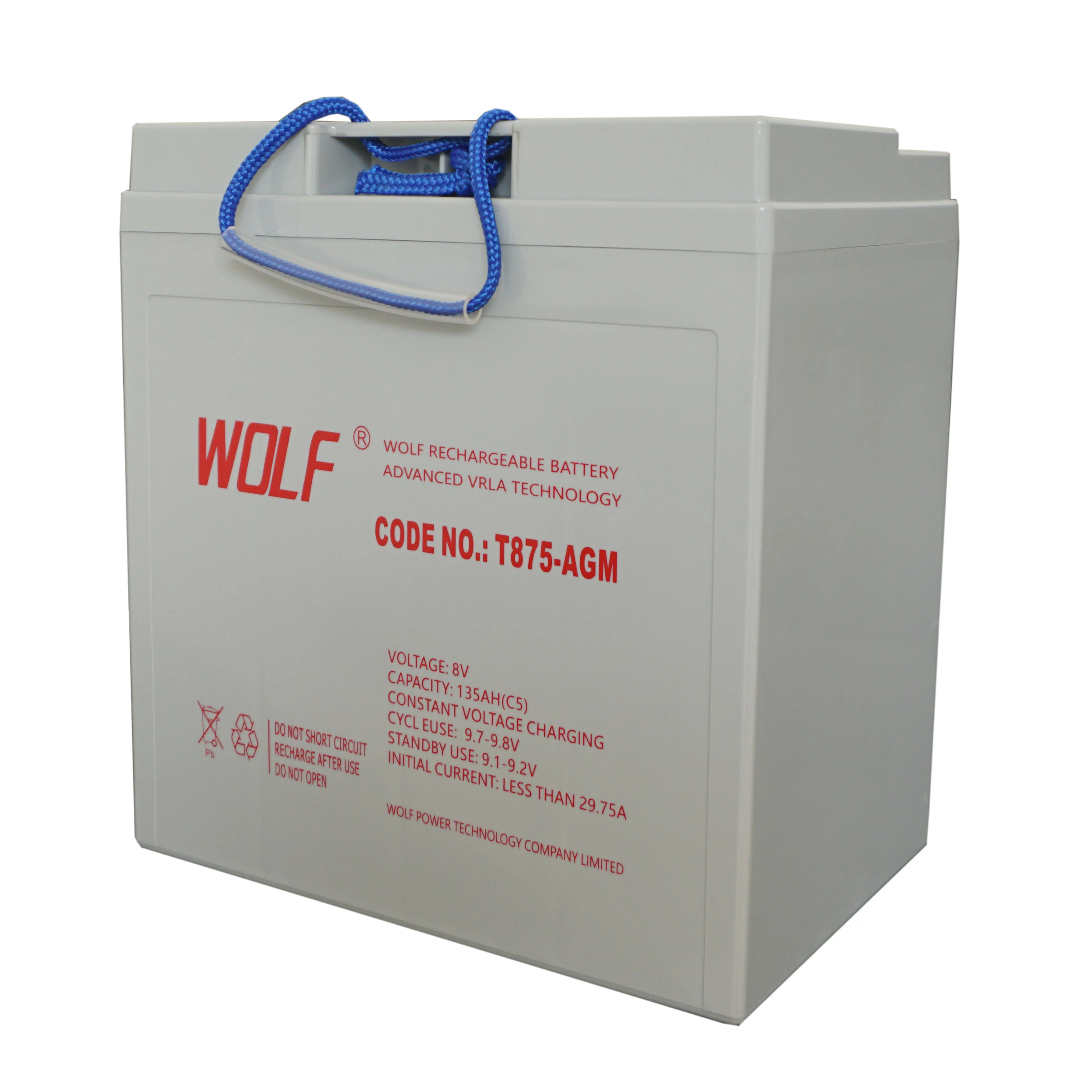 T875 Lead Acid Trojan Battery 8V 170AH Deep Cycle AGM Gel Lead Acid Battery Pack For LVTONG Golf Buggy Carts