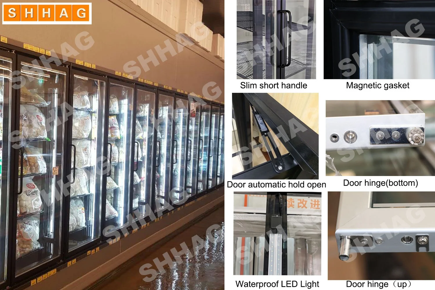 supermarket equipment glass display doors for walk in cooler beer cave cooler doors factory