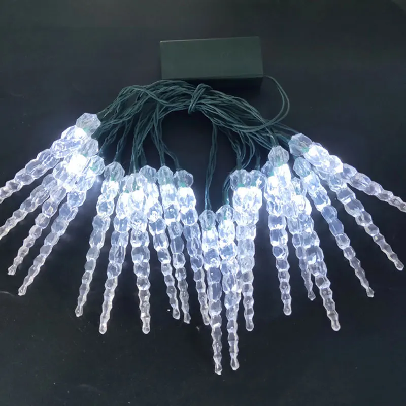 2M Christmas Decoration Light Snowflake Ice Cone LED Battery Power Christmas Lights