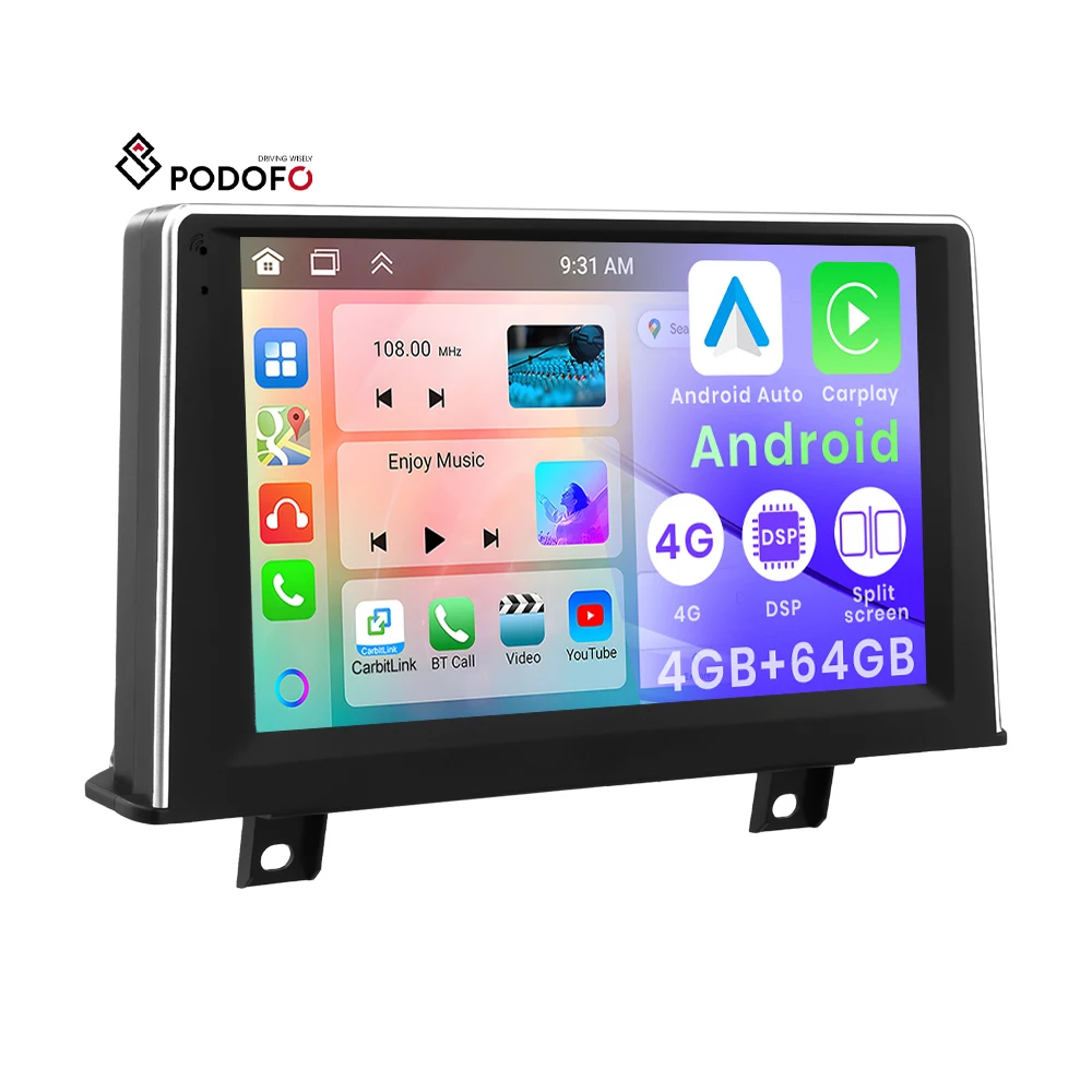 Автомагнитола Podofo 9 дюймов 4 + 64 г