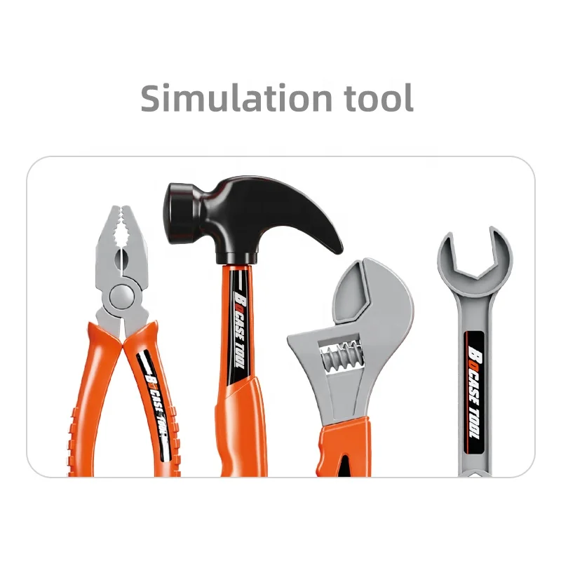 Plastic Tool Toys Toolkidz Simulation Tool Set with Crossbody Bag with 24PCS Accessories Pretend Play Toys Tool for Boys