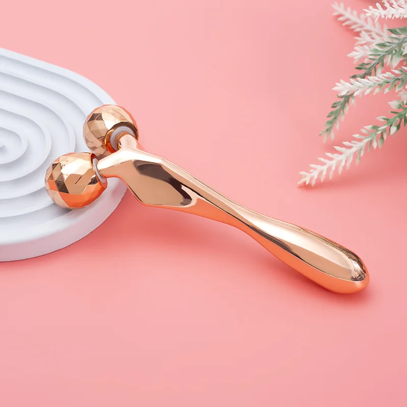 Zinc Alloy Golden Facial Roller Mask Spoon Eye Massager Skincare Cosmetic Tools Massage Stick Cream Spatula