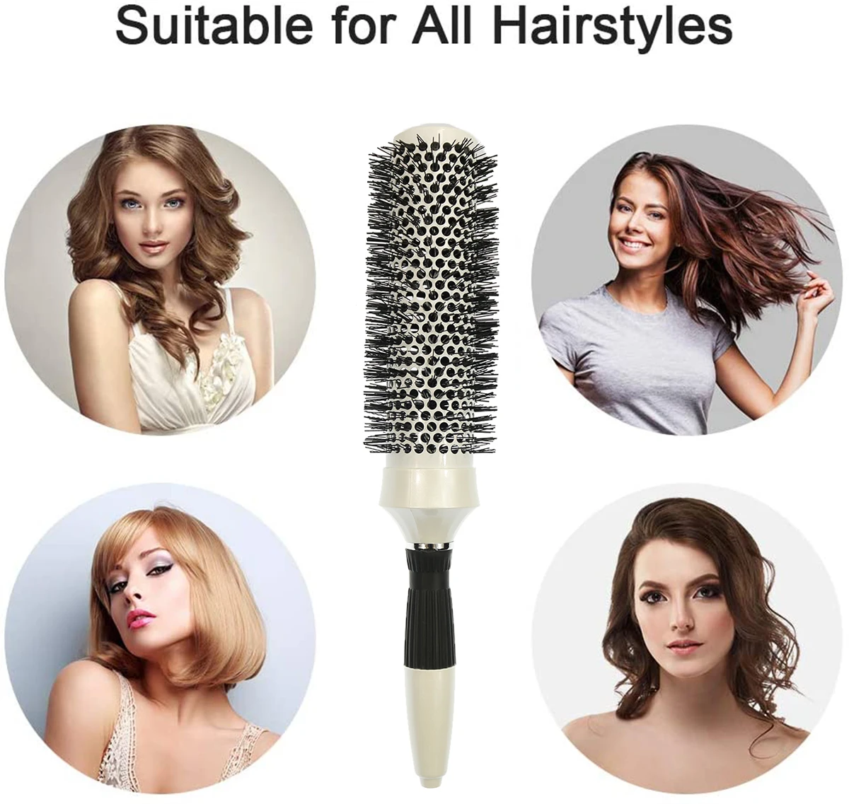 Professional Extra-long Round Hair Brushes Ceramic Nano Technology Curling Hair Brush