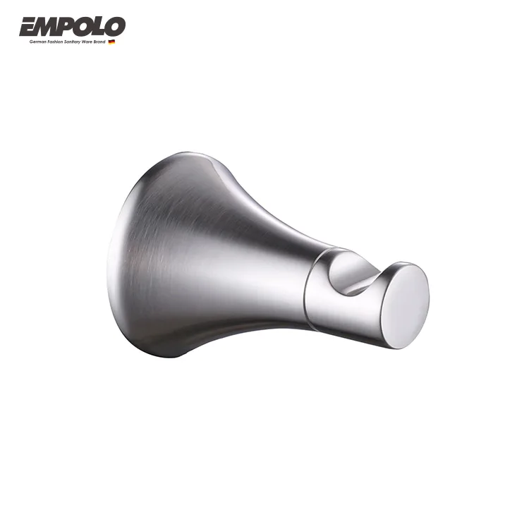 Brushed nickel brass hotel home round design washroom accessories bathroom accessories set 6 piece