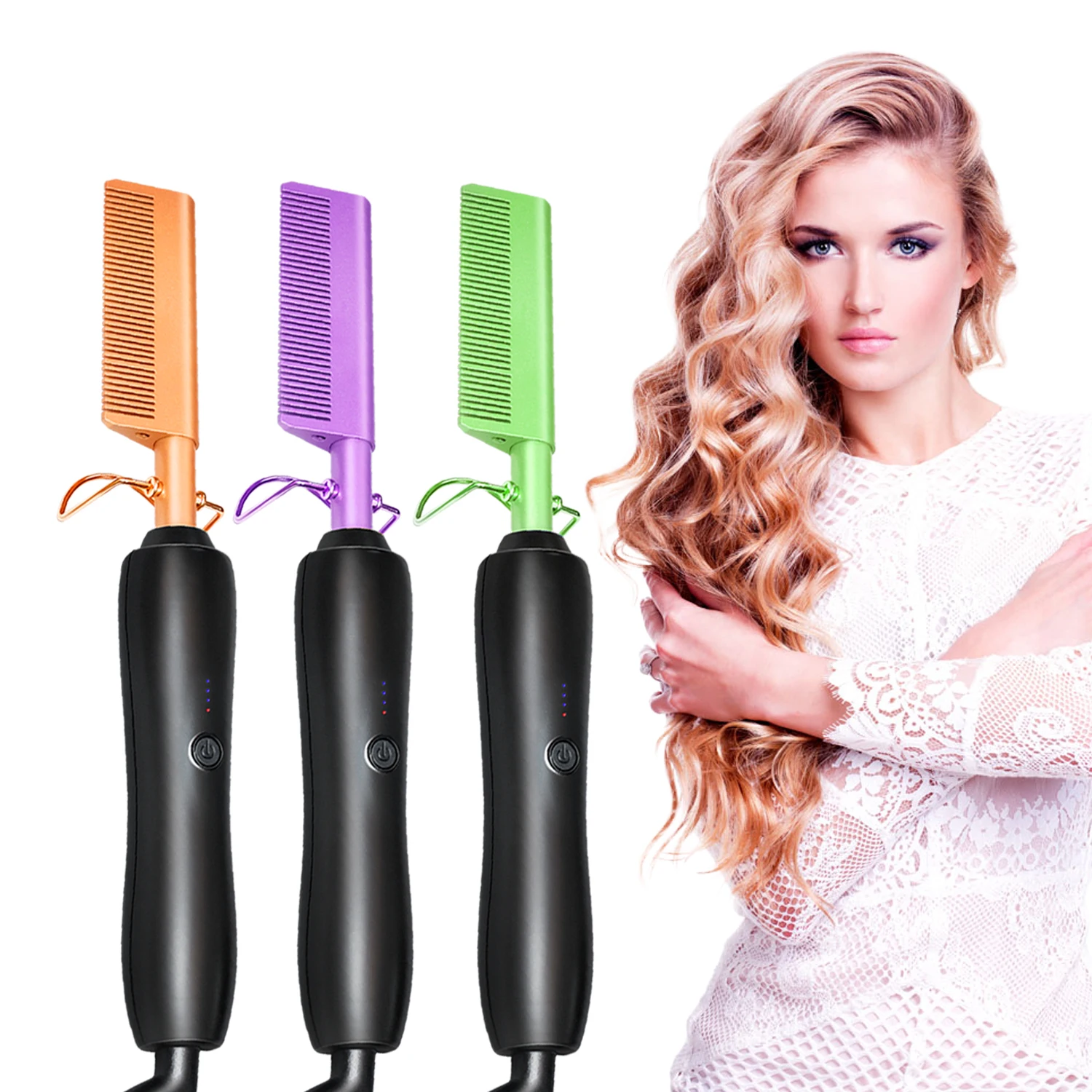 От оригинального производителя onlywheel в метка частного назначения медь высокого термического прессования Расческа для выпрямления и завивки волос 2 1 стайлер Электрический горячая расческа