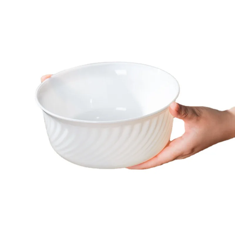 OPAL Glass Large White Jade Plate Dish Heat-Resistant Tempered Bowl for Home or Wedding for Food Serving