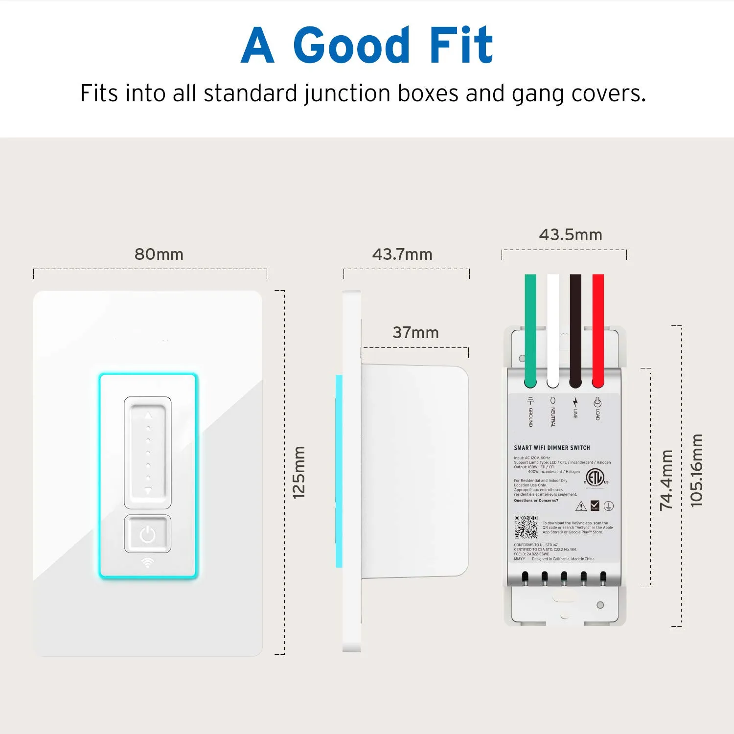 smart wifi dimmer control switch, voice control compatible with LED Lights, Works with Alexa and Google Home