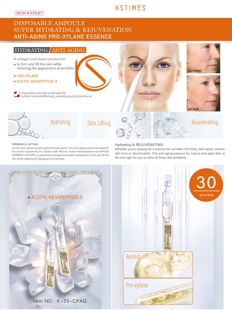 Korean Vitamin C Retinol Acid Plus Collagen Peptide Night Eye Face Serum Anti-aging Firming Moisturizing Faical Serum Retinol