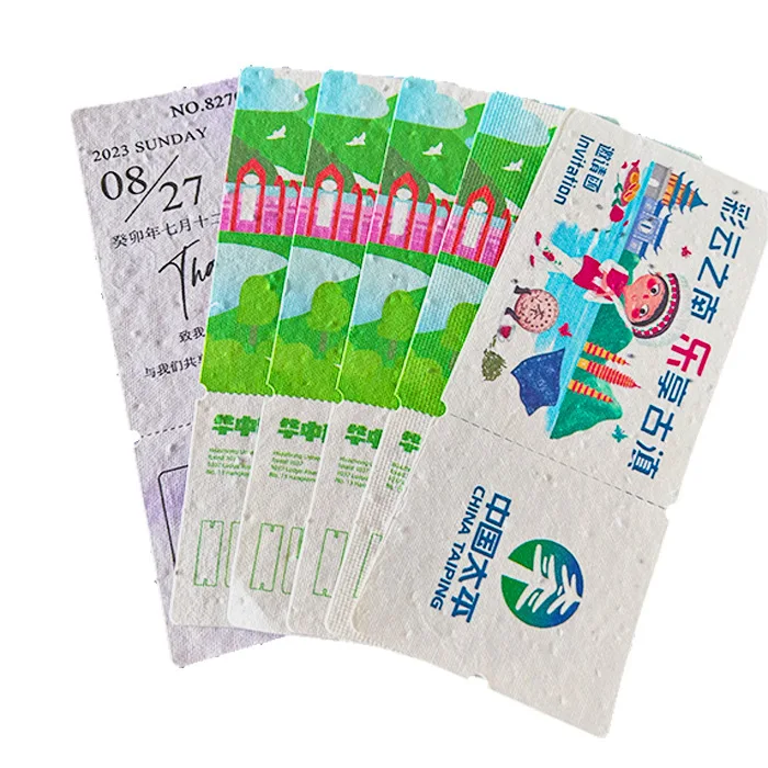 Biodegradable Custom Gemination Gift Seed Bookmarks Paper with Fully Visible Seeds