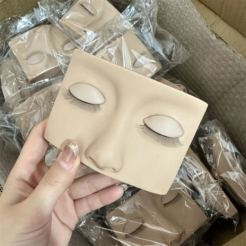 High Simulation Silicone Material Mannequin Head Realistic Lashes Extension Practice Head Beauty Training Mannequin Head