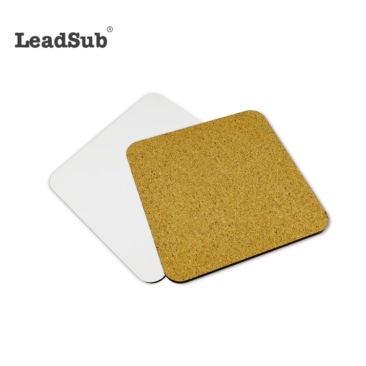 100 mm custom square blank sublimation wood Printed  Coaster Cork Coaster for drink