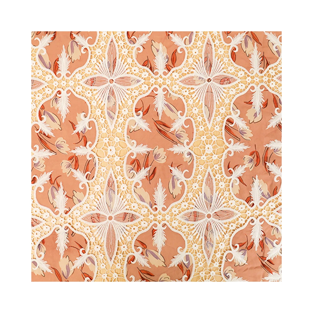 Custom colorful flower Laser Lace Fabrics wholesale luxury milk fiber Textiles Embroidered Swiss Lace Fabric for Party dress