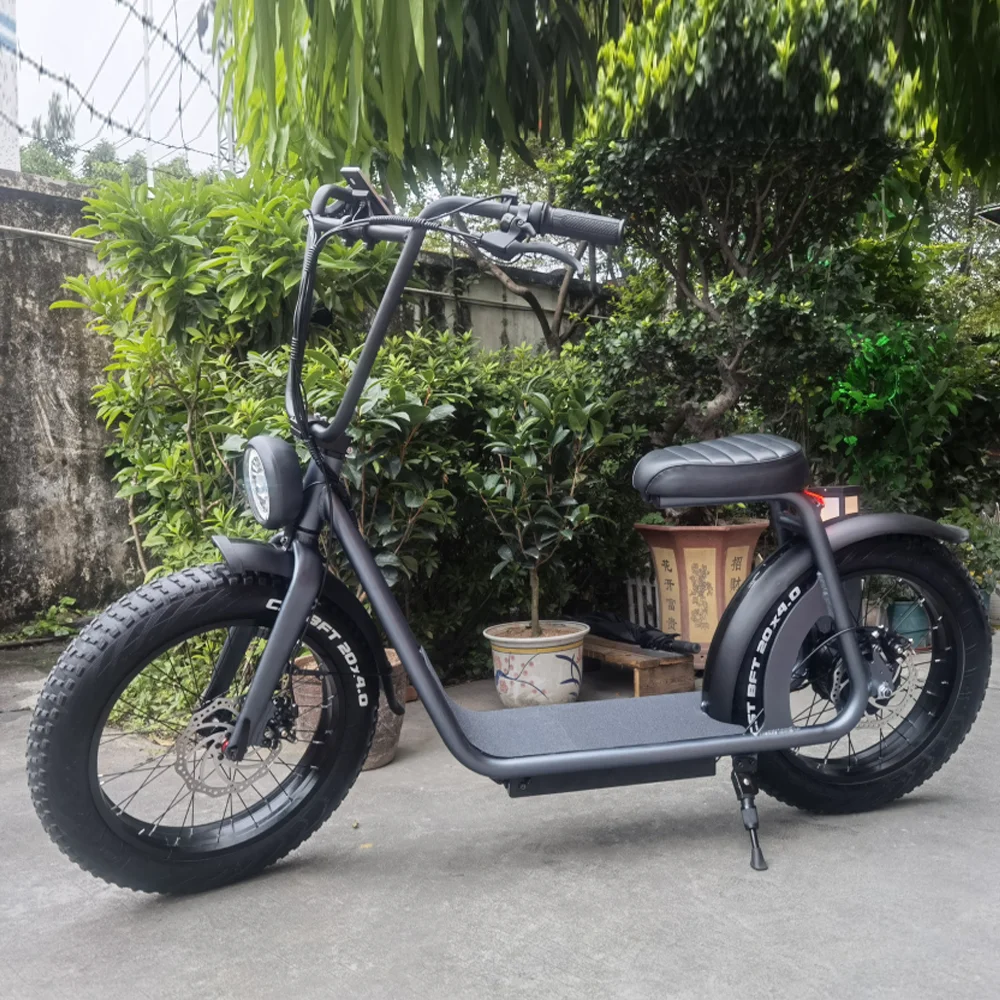 New off road large powerful 1000w 20inch fat tire wholesale fast high speed motor adult motorcycle citycoco electric scooter