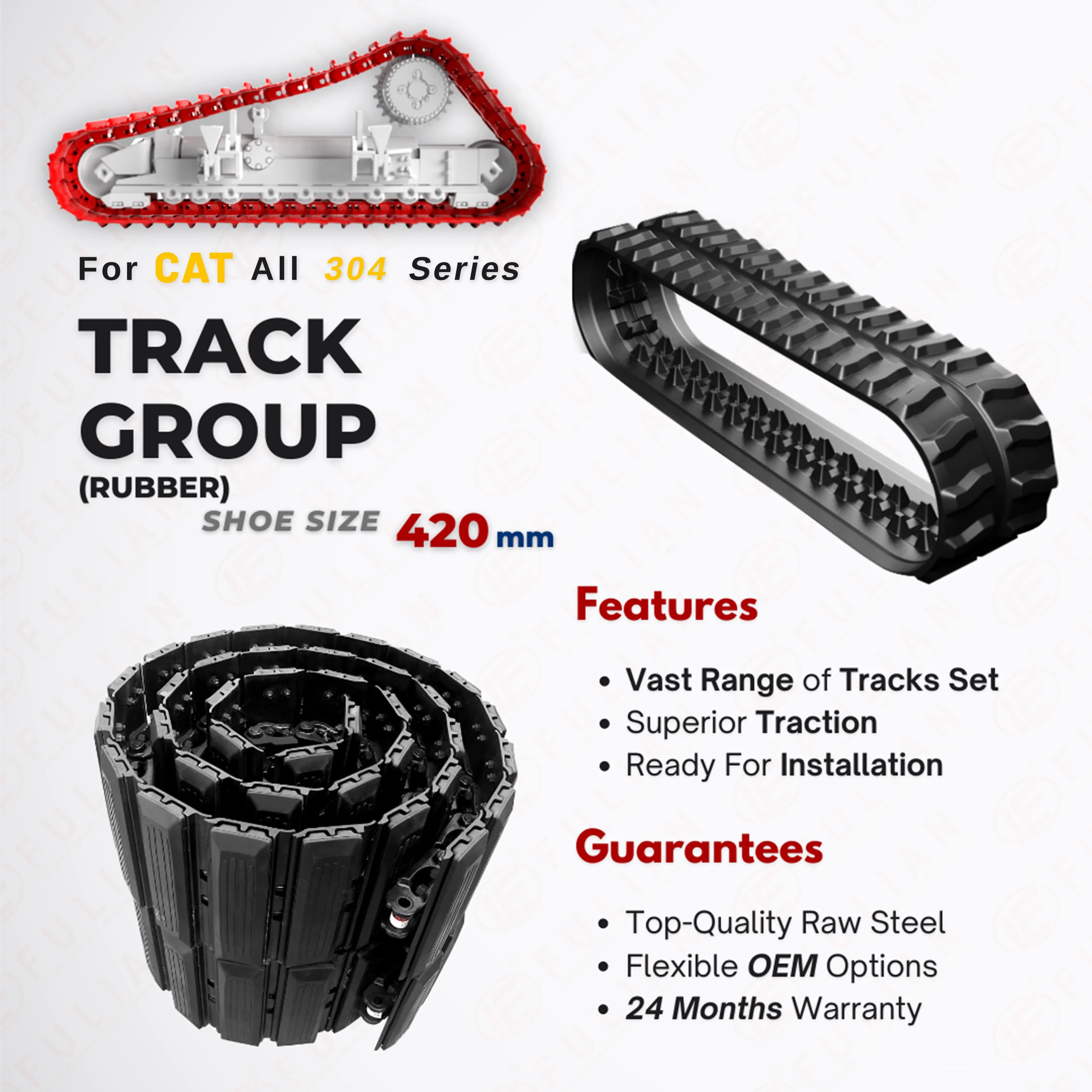 Запасные части для ходовой экскаватора Caterpillar CAT 304 304CR 304CCR резиновая гусеничная лента верхний ролик нижний