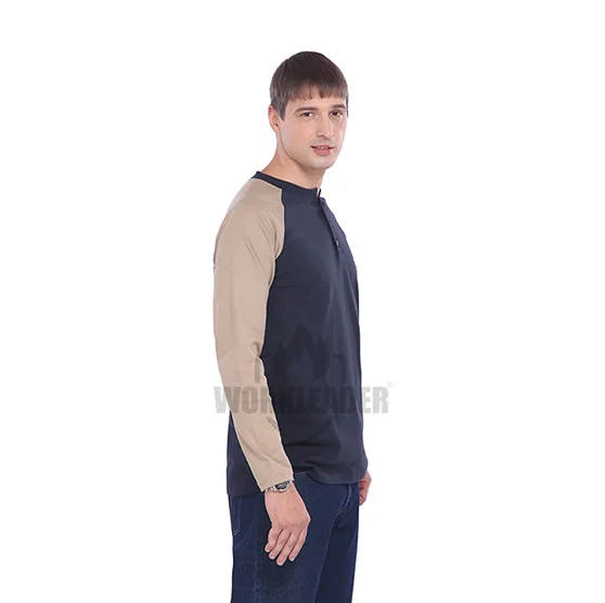 Fireproof Workwear Shirts Blue Fire Resistant Shirts for Men
