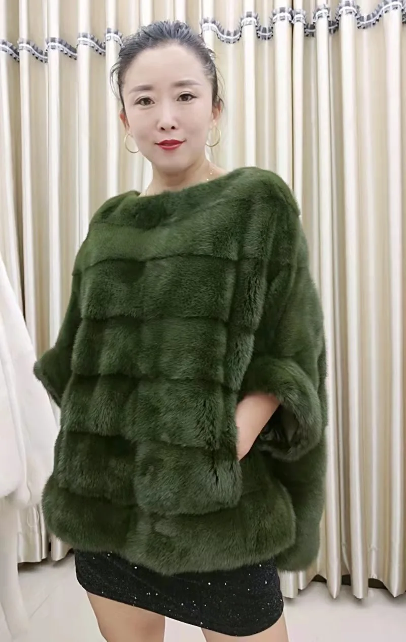 Wholesale  Cheaper  women   Mink  fur   coat    Fashion    fur  coat    Real  Mink skin   fur  coat