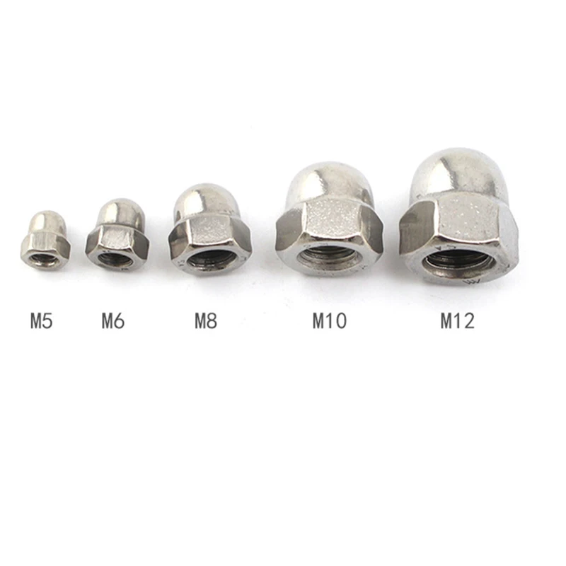 Fastener 304 stainless steel hexagon round head nut DIN1587 integrated decorative cover nut