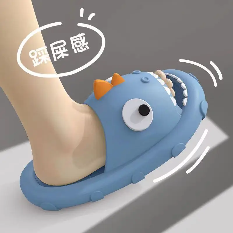 Summer Home Women Shark Slippers Anti-skid EVA Solid Color Couple Parents Outdoor Cool Indoor Household Funny Shoes