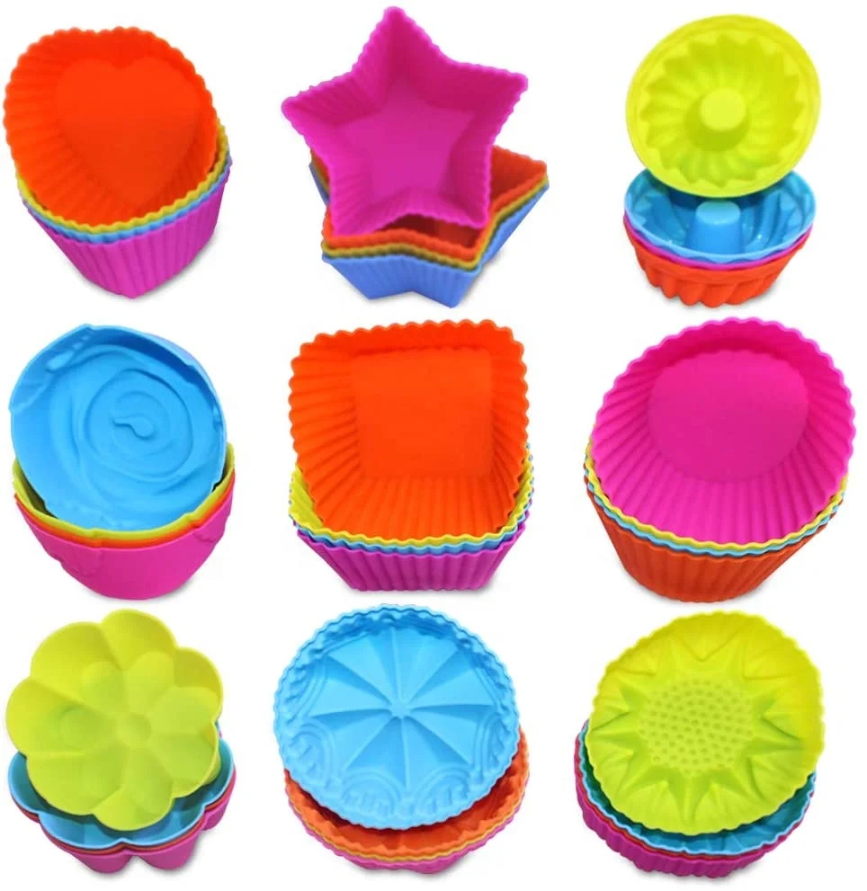 Shapes Silicone Donut Mold Muffin Cups Cake Mold Customized Moulds Cake Tools Washable Wholesale Custom Multi Flower