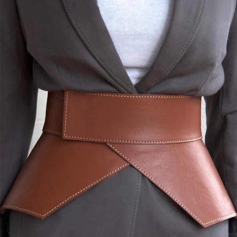 Женские кожаные широкий пояс из натуральной кожи обернуть вокруг лента пояс