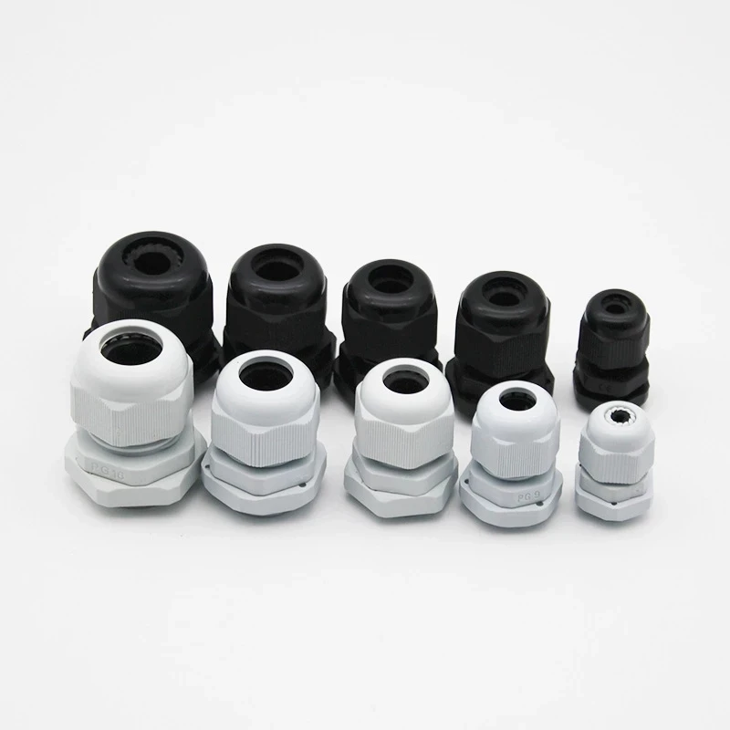 Cable entry IP68 PG7 for 3-6.5mm PG9 PG11 PG13.5 PG16 PG19/21/ White Black Nylon Plastic Connector