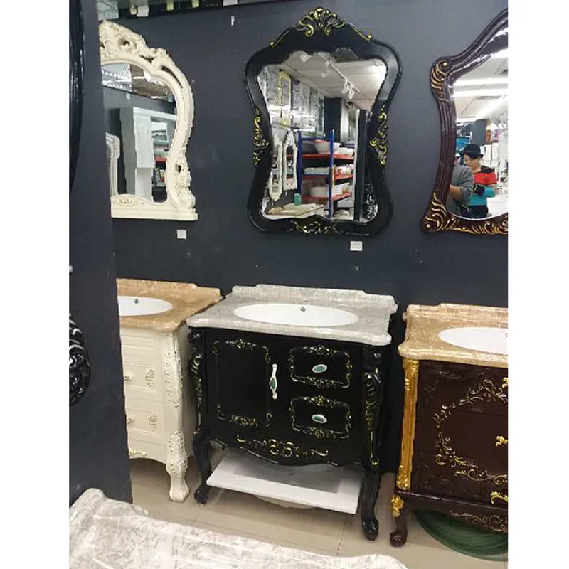 Modern 80 Cm PVC Bathroom Cabinets Bathroom Furniture Floor Mounted Bathroom Vanity Cabinet Plywood with Led Light Hotel Home