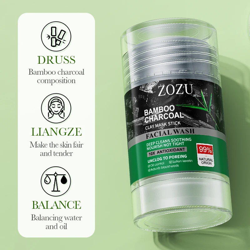 OEM ZOZU Private Label Зеленый Чай Очищающий отбеливающий удаление акне маска для ухода за кожей лица бамбуковый уголь косметическая