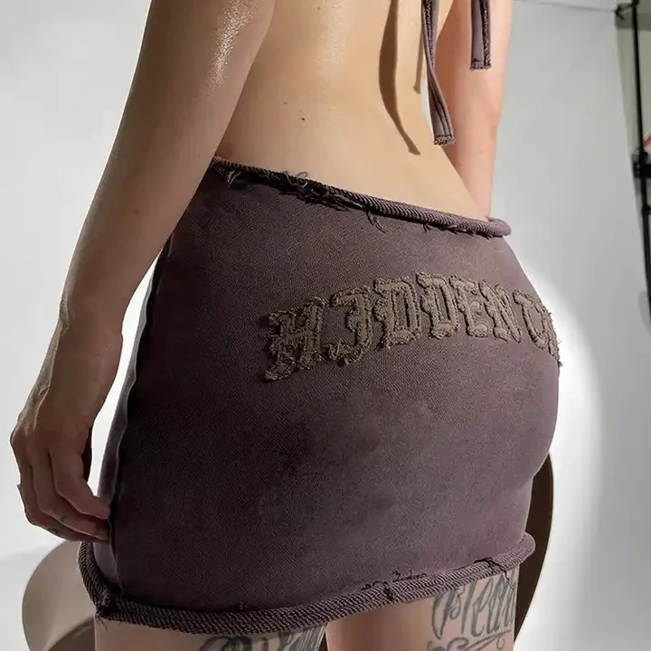 2023 custom designer fashion clothes women casual lady backless knitted cotton summer sexy club party bodycon mini dresses women