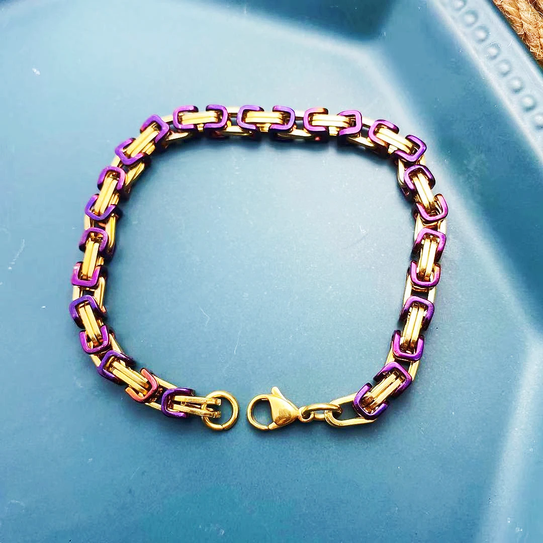 014 European and American fashion single piece stainless steel simple hip hop hand back Bracelet