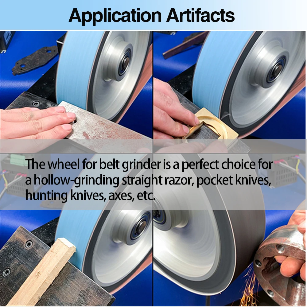 polishing belt Grinder Rubber Wheel aluminum contact wheels for belt grinder for hollow-grinding straight razor pocket knives