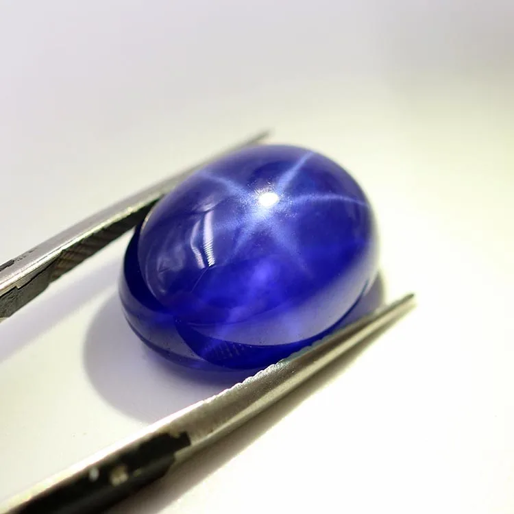 Blue Stone Lab Created Star Sapphire Oval Cut Synthetic Loose