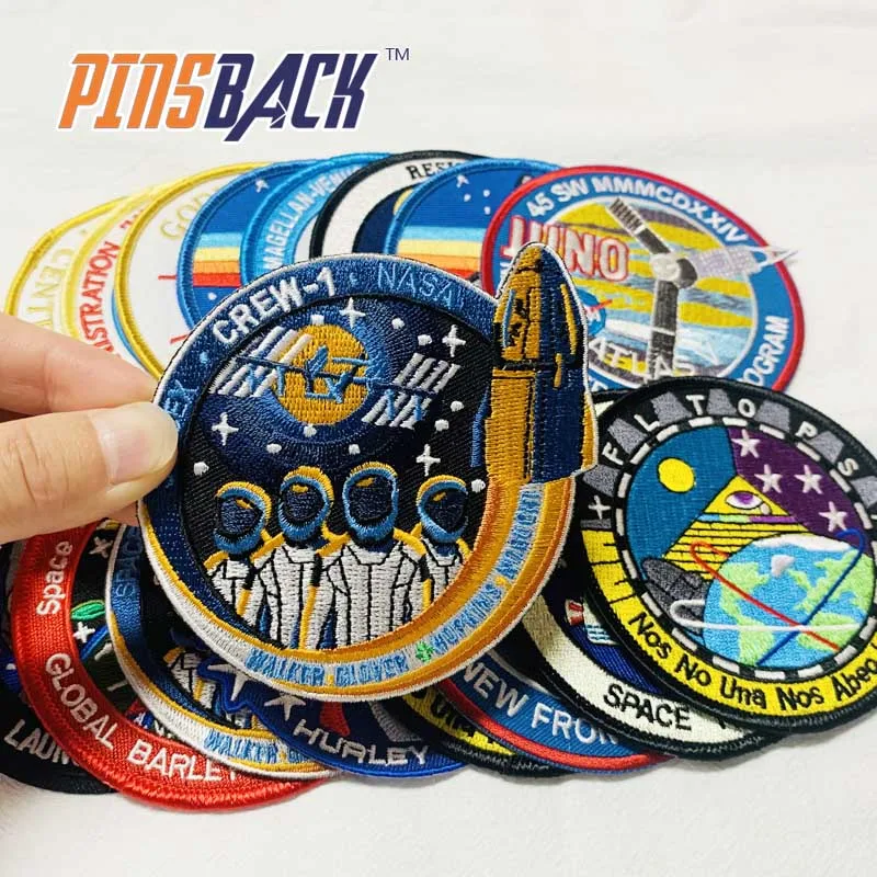 Embroidery Patches Assorted Patterns Hook & Loop Patches Full Embroidered Appliques for Hats Jeans Vest Coat