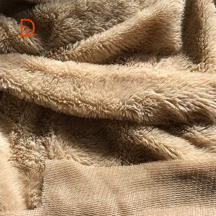 100% Polyester Brushed Knitted Artificial Fur PV Plush Fabric