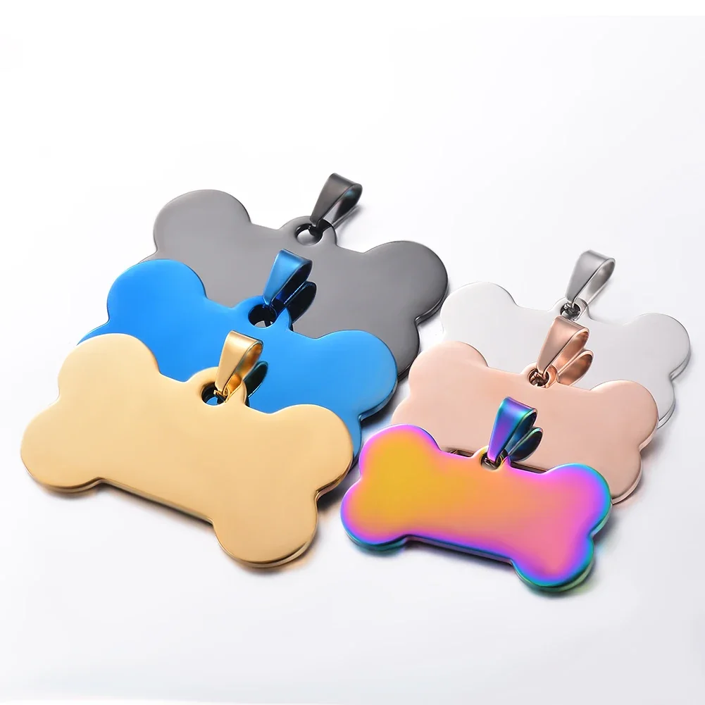 Ewang  Colorful Double Sided Dog Cat Phone Number Tag Pendants Blank Dog Pet Tags