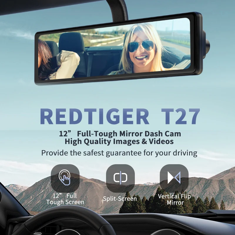 Redtiger T27 170 большой угол 4K + 2 5 K сенсорный экран автомобиля 4k видеорегистратор gps Двойная камера lems