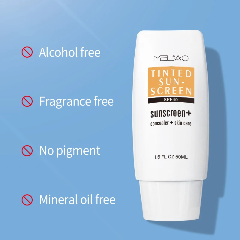 Acne Prone Skin Tinted Sunscreen Zinc Oxide Spf 46 Oil Free Sunscreen Against UVA UVB Sensitive Skin Face Sunscreen Foundation