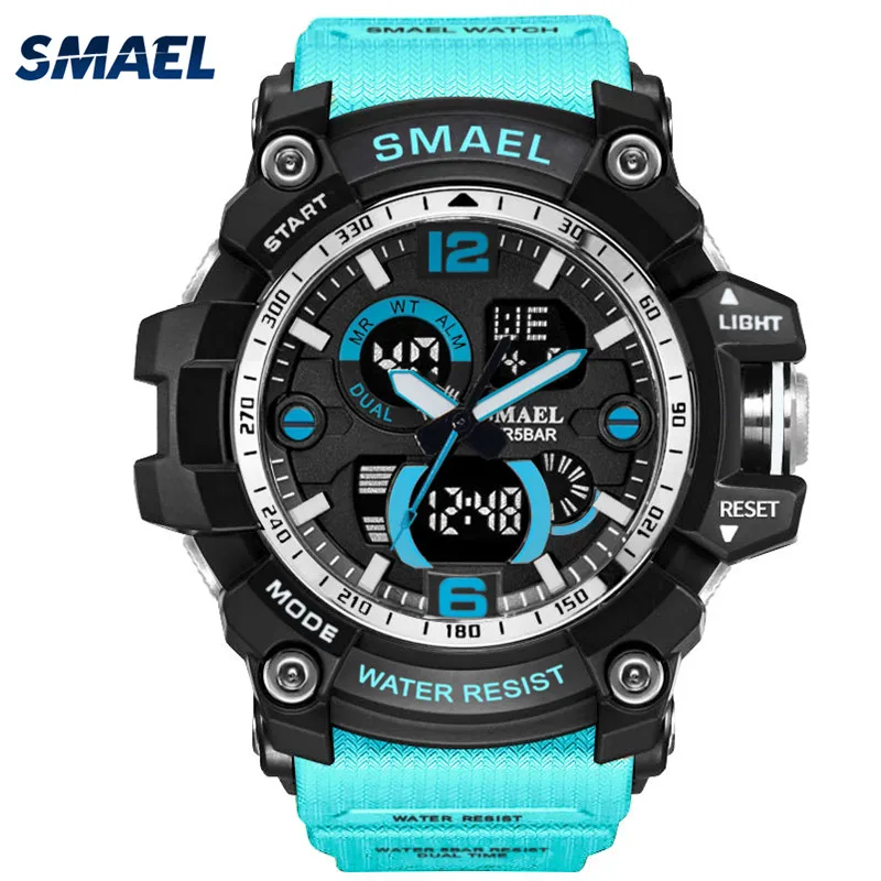 Военные часы мужские спортивные противоударные цифровые кварцевые наручные часы с двойным временем