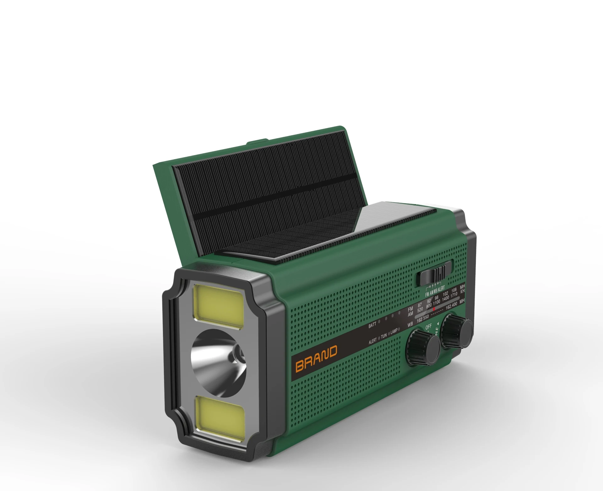5000 MAH Hand Crank Emergency Solar Radio 1.3W Solar Panel Three Modes Flashlight